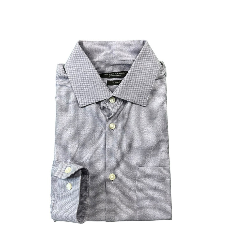 John Varvatos USA Purple Checked Slim Fit Shirt Mens 15.5 34/35 D709W2B
